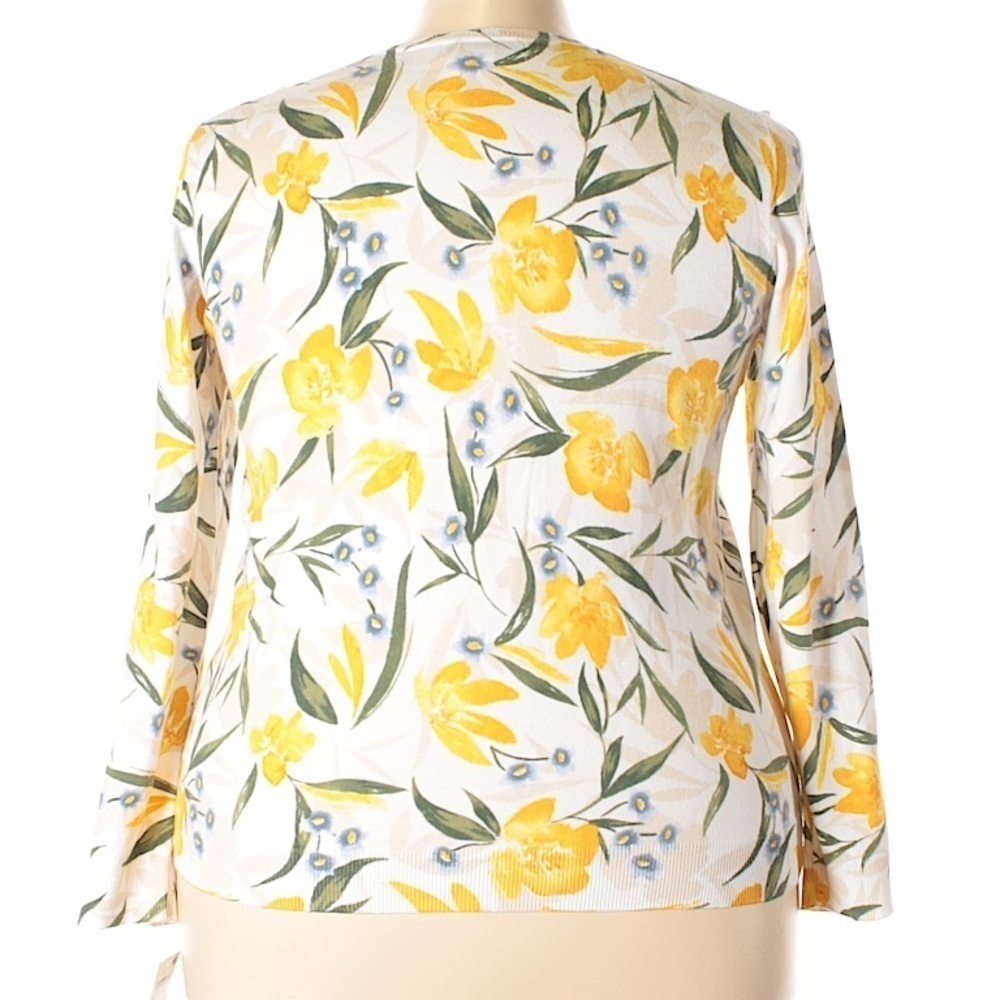 Yellow Floral Print Cardigan - Picture 2 of 2